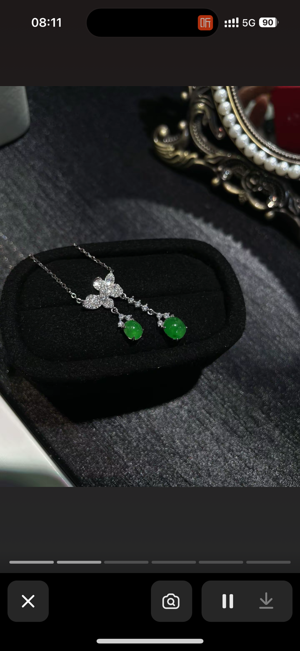 S925 Natural A-Grade Jadeite Butterfly Jewelry Set