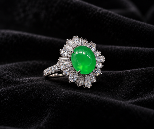 S925 Natural A-Grade Jadeite Ring