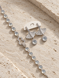 S925 Silver Jewelry Set – Necklace & Fan Earrings